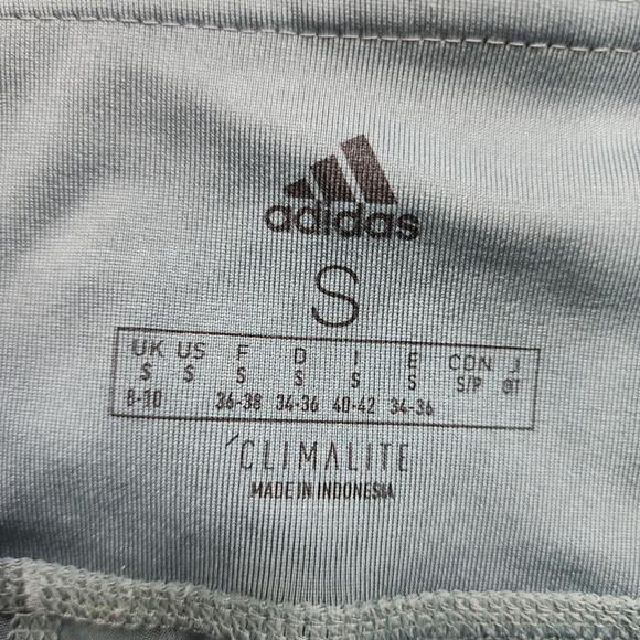 Adidas Leggings Womens S Green Climalite Logo Spellout Athletic Yoga Running Gym - Picture 6 of 12